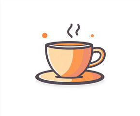 Warm cup of steaming coffee resting on a saucer, symbolizing comfort and relaxation in a cozy atmosphere during a peaceful morning moment