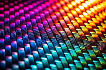 Fototapeta premium Macro Carbon Fiber Texture: Interwoven Black Weave Background