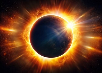 Macro Eclipse Photography: Shadow Play of Celestial Event - Detailed Sun and Moon Close-Up