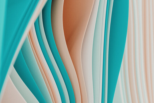 Abstract Layered Background with Vibrant Blue and Cream Wavy Textures
