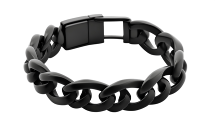 black  bracelet isolated on white background , transparent png 