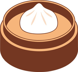 Japanese Dumpling Icon. Dim Sum Thin Line China Icon