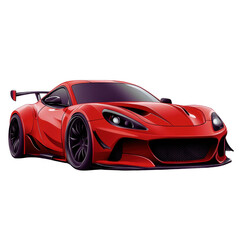 Red sports car isolated on a black background showcasing sleek design and modern features