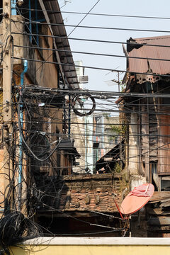 Tangled Wires in a Narrow Alley