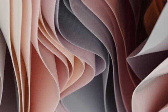 Fototapeta Abstract Curved Layers in Soft Pastel Hues for Artistic Backgrounds