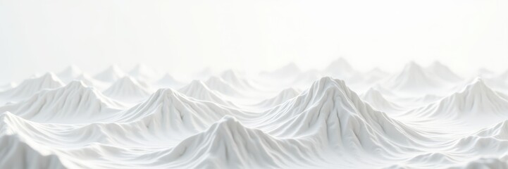 Undulating Peaks of White Fabric Landscape