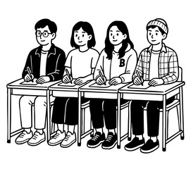 students in class