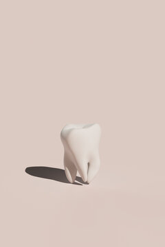 3D render of a single molar tooth with soft lighting