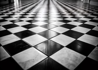 Minimalist Black and White Freemason Checkerboard Pattern Stock Photo