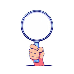 human hand holding magnifying glass, symbolizing curiosity and exploration, ready to uncover details