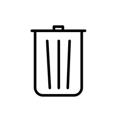 塗りのあるシンプルなゴミ箱のイラスト