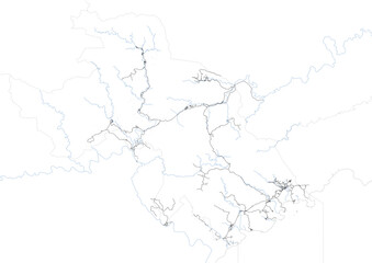 vector map of highway of naitasiri in Fiji with black and white color