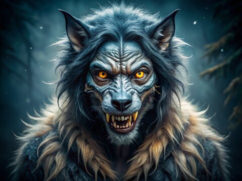 Mysterious Skinwalker Cryptid Portrait - Supernatural Being Artwork