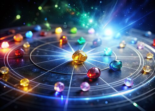Mystical Birthstone Chart: Long Exposure Photography of Gemstones & Zodiac Signs
