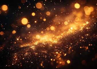 Bokeh and Sparkle Luxury Autumn Background with Golden Illumination