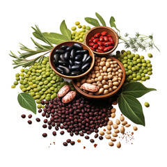 legumes isolated on white background
