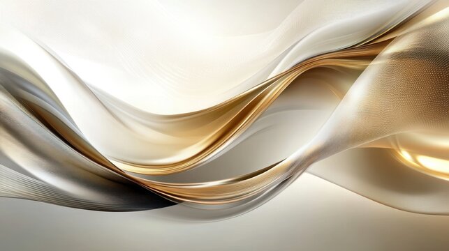 Elegant gold and silver flowing abstract waves