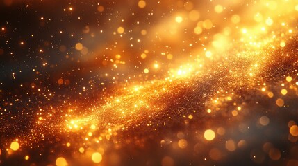 Obraz premium Glittering Bokeh Golden Gradient Background Elegant Dreamy Illumination Shiny Stars