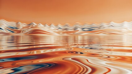 Abstract Orange and White Landscape