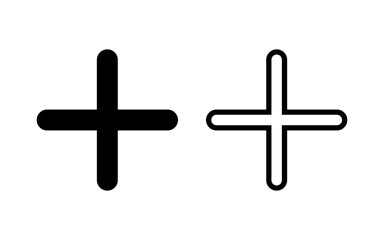 Obraz premium Plus Icon vector illustration. Add plus sign and symbol