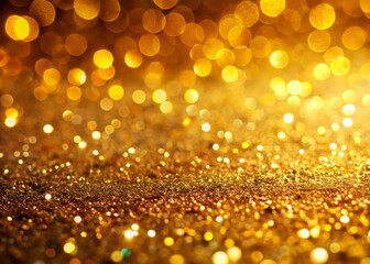Panoramic Gold Glitter Background for Festive Designs and Celebrations