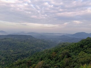 Naklejka premium mountain landscape with clouds