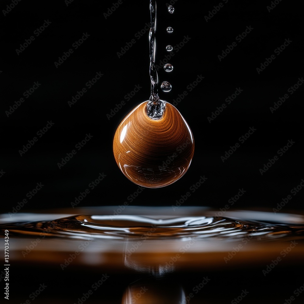 Poster a small wooden object is floating on top of a body of water