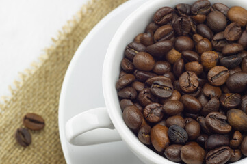 Cup of aromatic coffee.