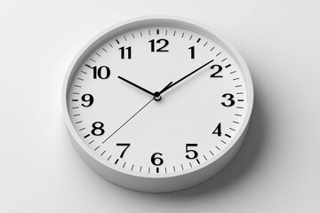 Modern Minimalist Wall Clock with Temperature and Humidity Meter on White Background