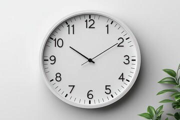 Modern Minimalist Wall Clock with Temperature and Humidity Meter on White Background