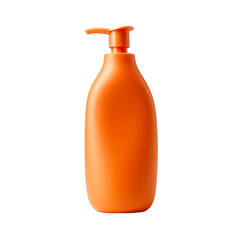 orange cosmetic bottle isolated on white
