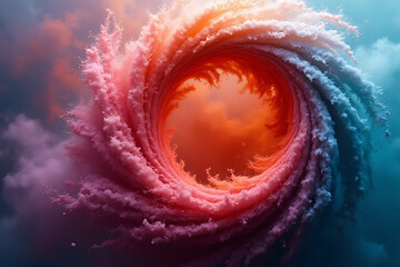 Fototapeta premium Vivid swirling waves of color abstract digital art fantasy environment surreal viewpoint