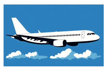 Fototapeta premium airplane flying in the sky. Minimalistic vector image