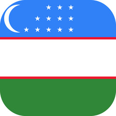 Obraz premium Flag of Uzbekistan Rounded Square Icon