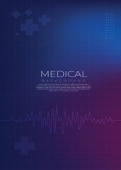 Modern Medical Background with Gradient Colors and ECG Line