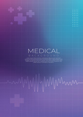 Modern Medical Background with Gradient Colors and ECG Line