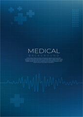 Modern Medical Background with Gradient Colors and ECG Line