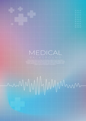 Modern Medical Background with Gradient Colors and ECG Line