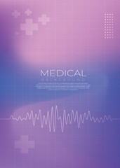 Modern Medical Background with Gradient Colors and ECG Line