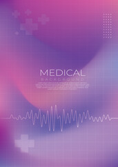 Modern Medical Background with Gradient Colors and ECG Line