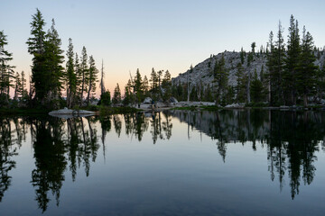 Evening lake reflection 