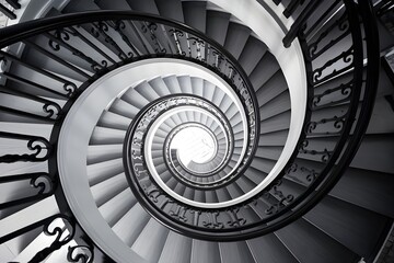 A Geometric View of a Spiral Staircase Interior.