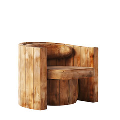 wooden armchair isolated on white background
