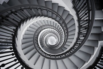 A Geometric View of a Spiral Staircase Interior.