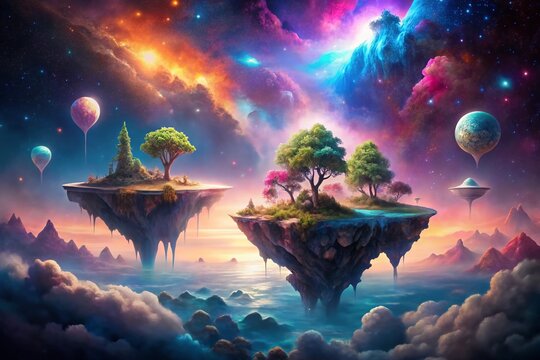 Surreal Stage Performance: Dreamlike Background for Concert Poster