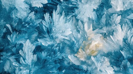 Intricate blue and white crystal formations, close-up view