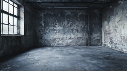 Obraz premium Desolate Urban Interior: A Study in Decay and Abandonment