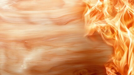 Obraz premium Close-up of a smooth, seamless mango wood surface with a warm, rich caramel color and delicate, natural wood grain patterns