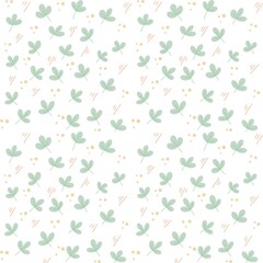 Seamless floral pattern, summer ditsy print with colorful hand drawn meadow. Cute botanical design: small and large wild flowers, green leaves, ornate composition of wild plants. Vector illustration.