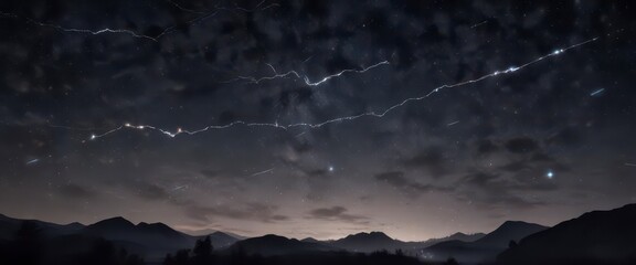 Dark night sky with shining stars and constellations,  stardust, night sky,  stars